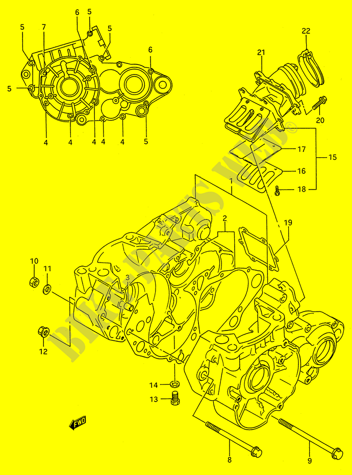 CARTER (MODELE P) pour Suzuki RM 250 1993