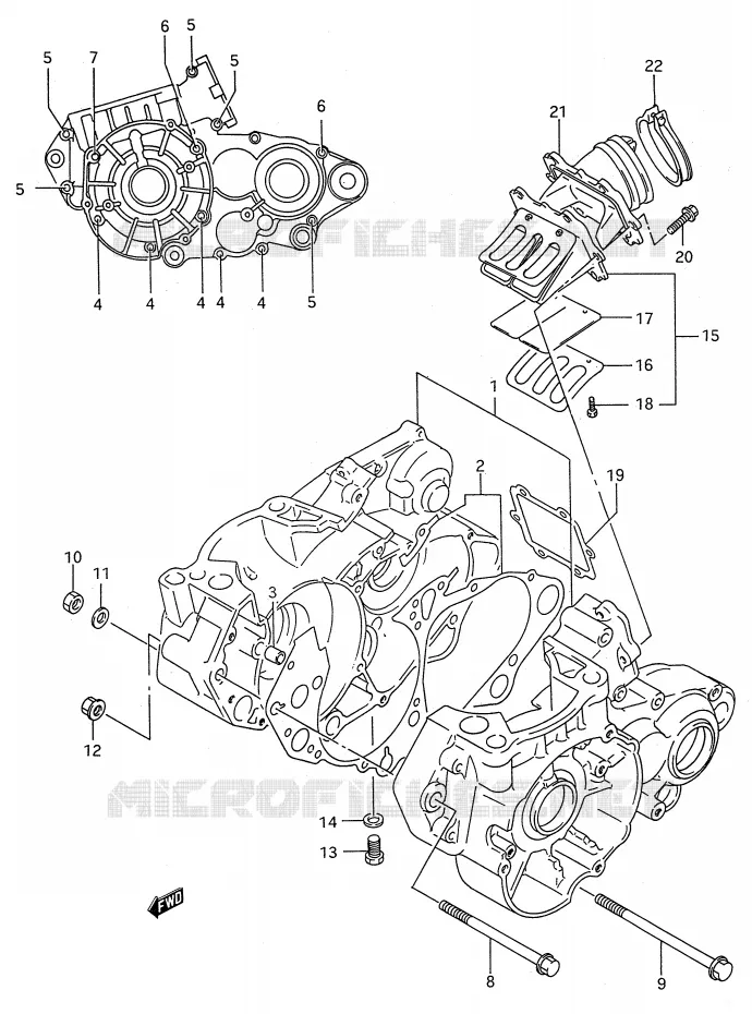 CARTER (MODELE P) Suzuki MOTO 250 RM 1994  RM250R(E28)