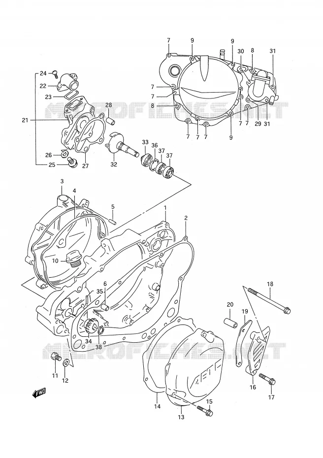 CARTER (MODELE P) Suzuki MOTO 250 RM 1995  RM250S(E28)