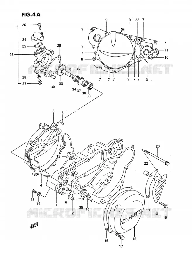 CARTER (MODELE R/S) Suzuki MOTO 250 RM 1993  RM250P(E2)