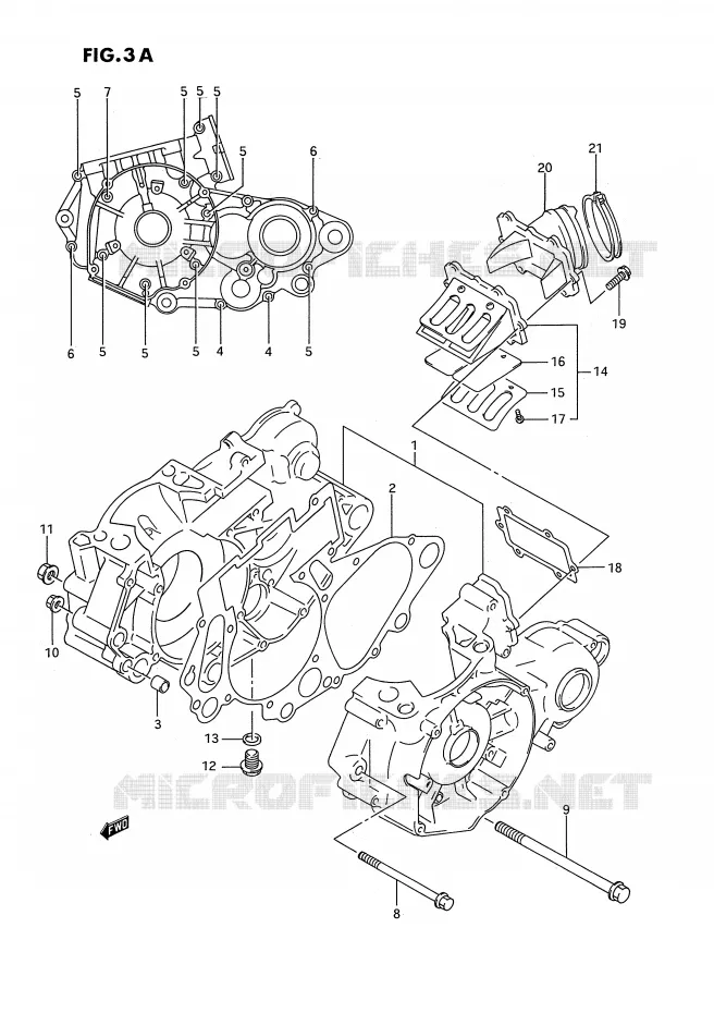 CARTER (MODELE R/S) Suzuki MOTO 250 RM 1993  RM250P(E2)