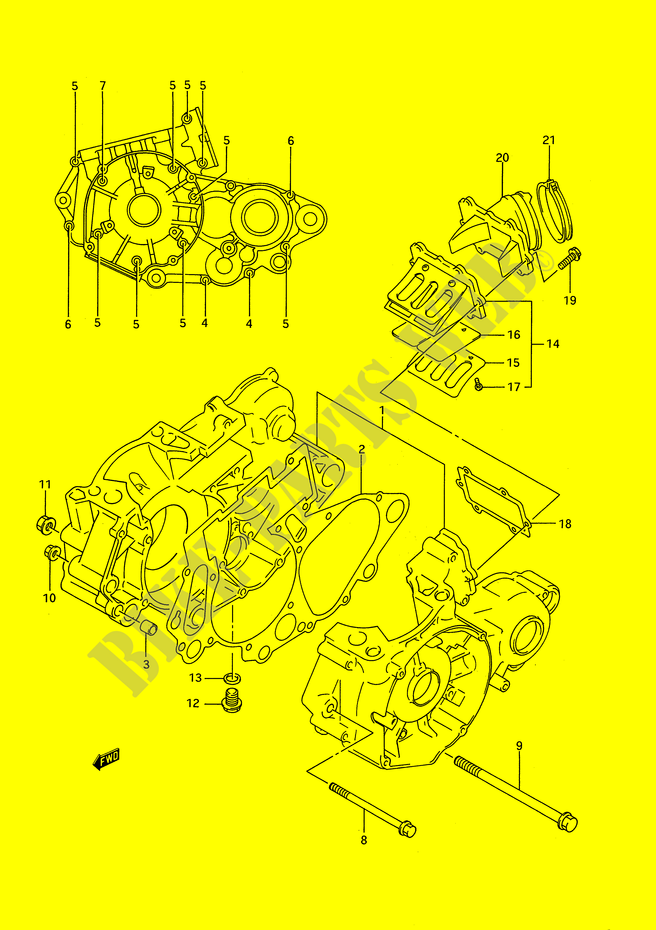 CARTER (MODELE R/S) pour Suzuki RM 250 1993