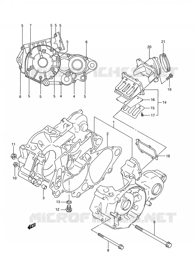 CARTER (MODELE R/S) Suzuki MOTO 250 RM 1994  RM250R(E28)