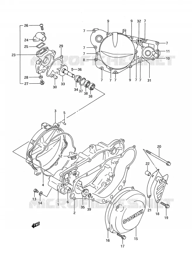 CARTER (MODELE R/S) Suzuki MOTO 250 RM 1995  RM250S(E28)