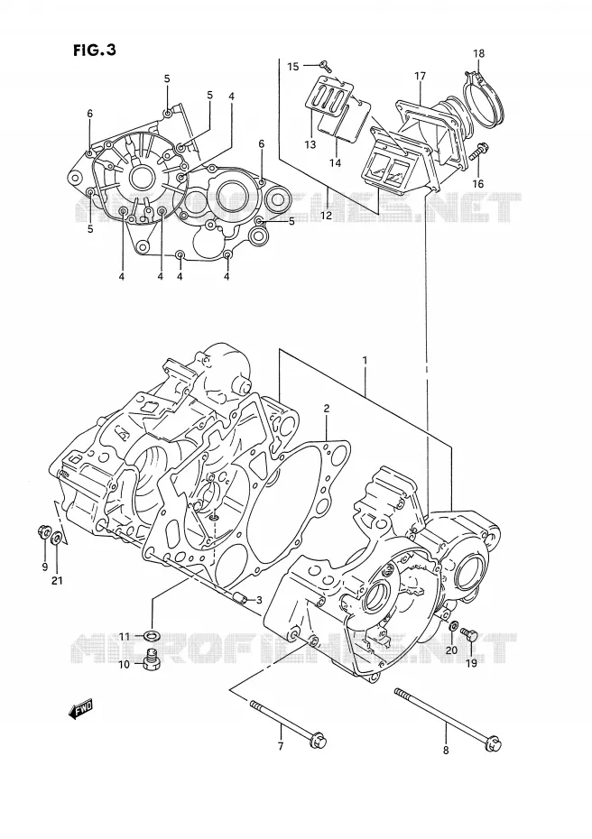 CARTER Suzuki MOTO 125 RM 1993  RM125P(E2)