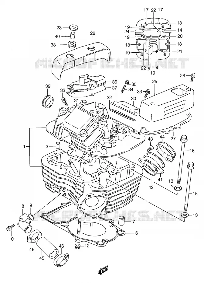 CULASSE ARRIERE Suzuki MOTO 800 MARAUDER 2002  VZ800K2(E2)