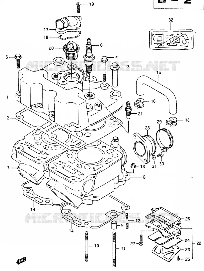 CULASSE Suzuki MOTO 250 RG 1987  RG250CH(G/H)