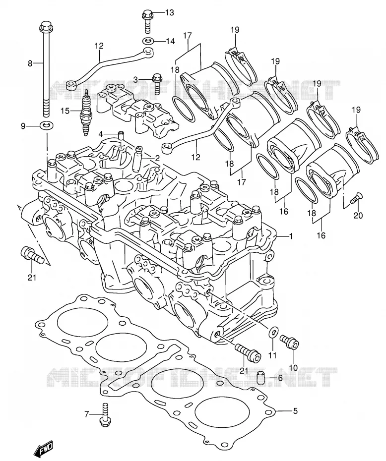 CULASSE Suzuki MOTO 600 RF 1995  RF600RS(E2)