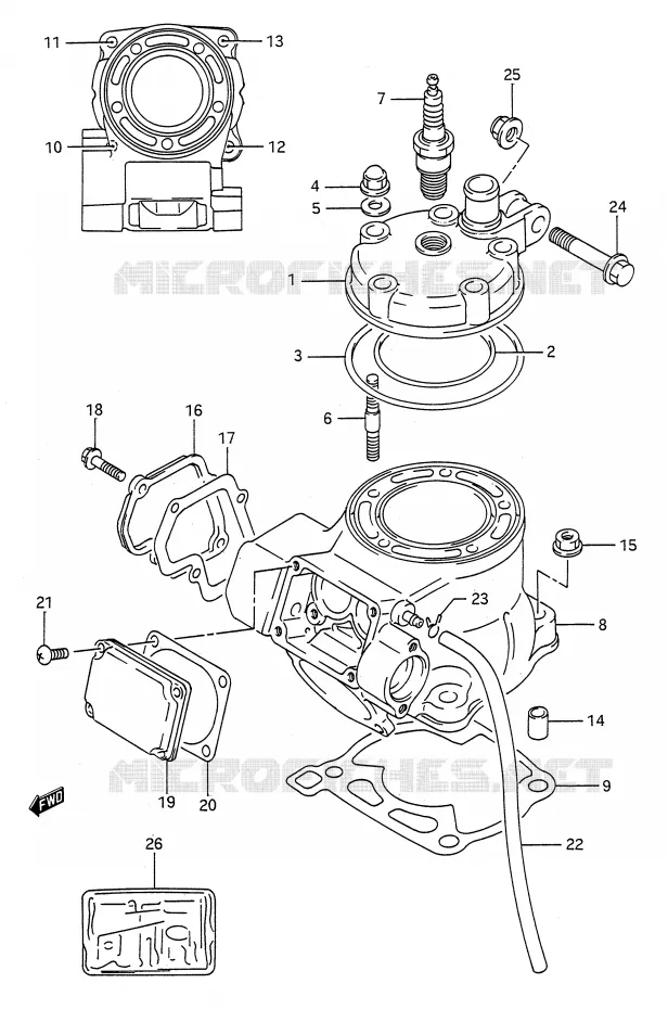 CYLINDRE (MODELE M) Suzuki MOTO 125 RM 1989  RM125K(E28)