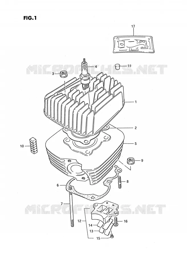 CYLINDRE Suzuki MOTO 50 PV 1987  PV50H(E15)