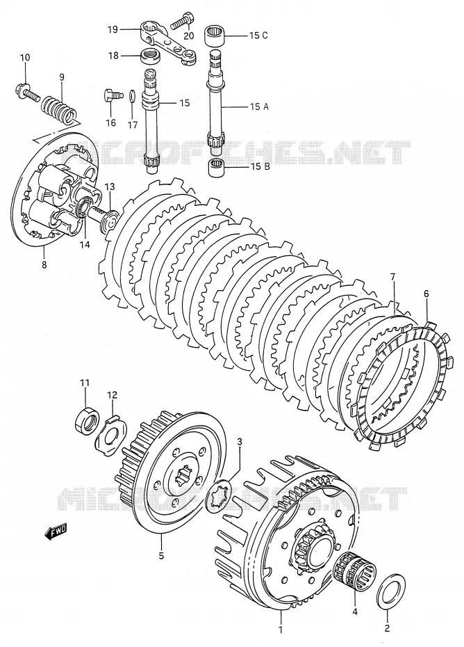 EMBRAYAGE Suzuki MOTO 125 RM 1991  RM125M(E28)