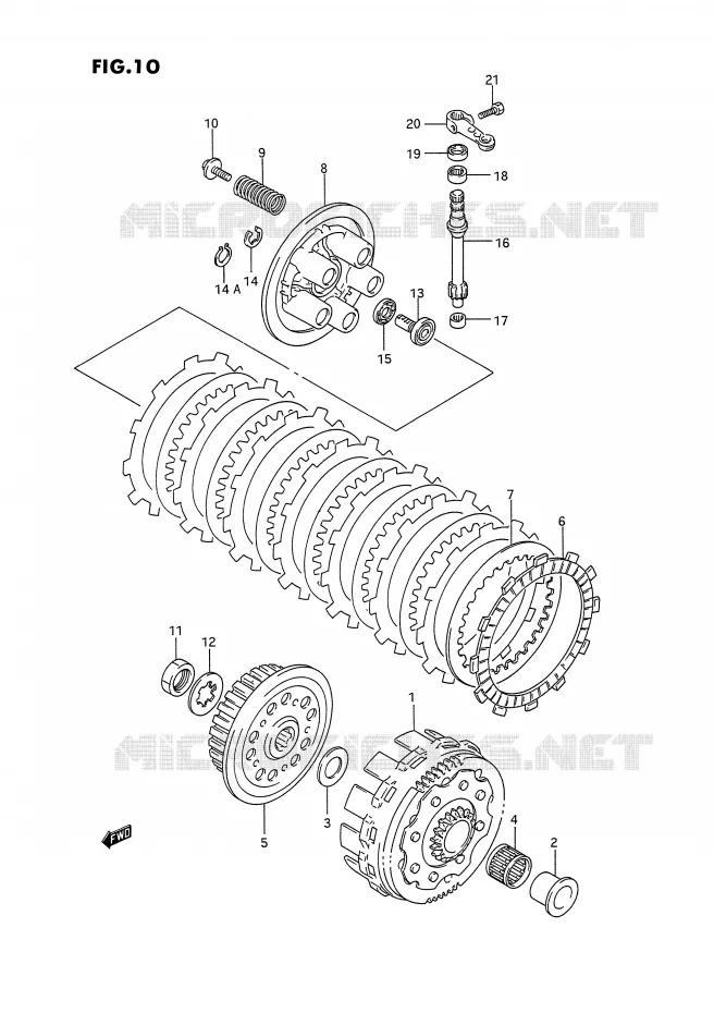 EMBRAYAGE Suzuki MOTO 125 RM 1994  RM125R(E2)