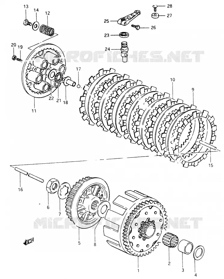 EMBRAYAGE Suzuki MOTO 465 RM 1981  RM465X(X/Z)
