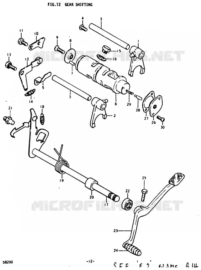 ENSEMBLE DE SELECTION DE VITESSES Suzuki MOTO 200 Autres-modeles 1979  SB200N