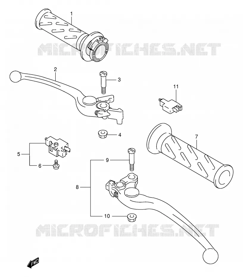 ENSEMBLE LEVIERS - POIGNEES Suzuki MOTO 1000 TL-R 1998  TL1000RW(E2)