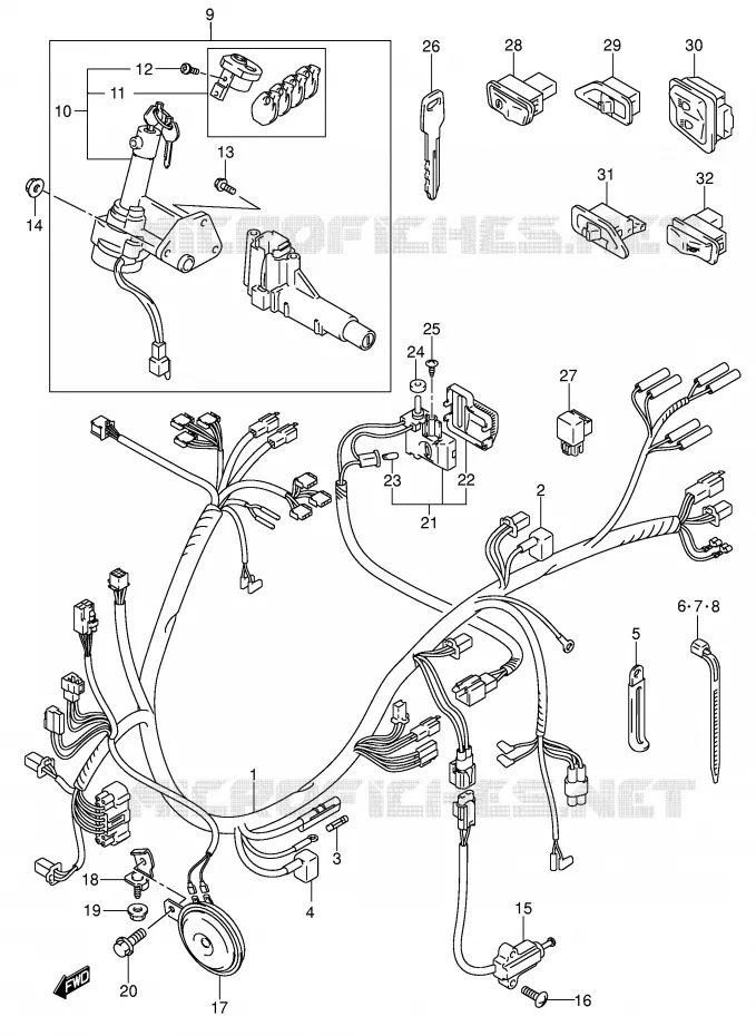 FAISCEAU ELECTRIQUE Suzuki SCOOTER 125 UE 2001  UE125CTK1(P2)