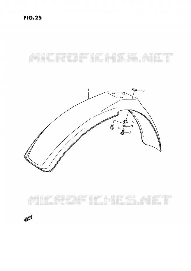 GARDE BOUE AVANT Suzuki MOTO 80 RM 1986  RM80G(E3)