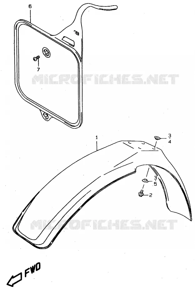 GARDE BOUE AVANT Suzuki MOTO 80 RM 1997  RM80XV(T/V/W)