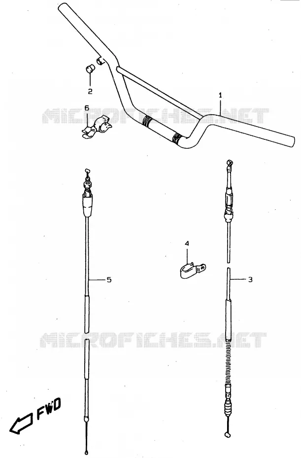 GUIDON - CABLES Suzuki MOTO 80 RM 1996  RM80XT(T/V/W)