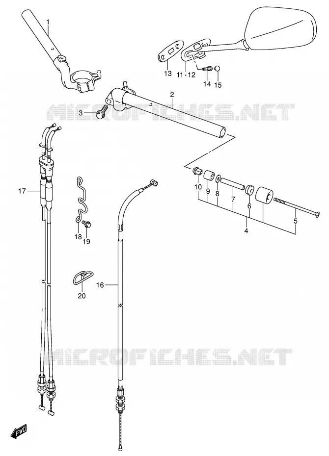 GUIDON (WITH COWLING) Suzuki MOTO 650 SV 2003  SV650K3(E2)