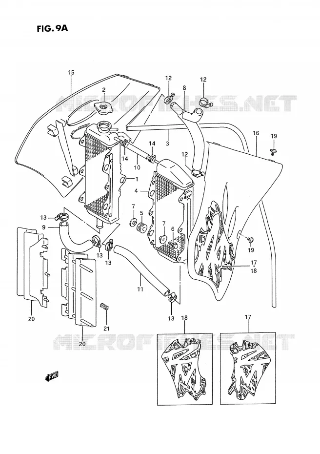 RADIATEUR (MODELE R/S) Suzuki MOTO 125 RM 1995  RM125S(E2)