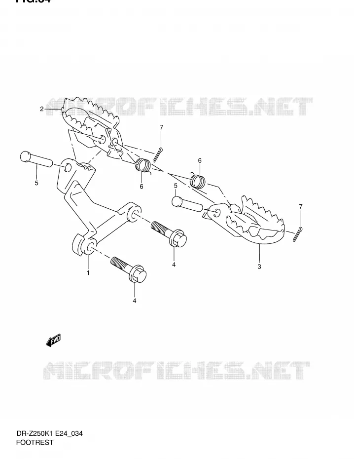 REPOSE PIED Suzuki MOTO 250 DR-Z 2003  DR-Z250K3(E24)