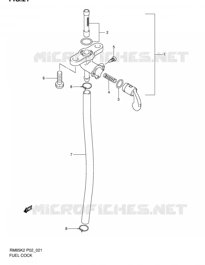 ROBINET D'ESSENCE Suzuki MOTO 85 RM 2002  RM85K2(P2)