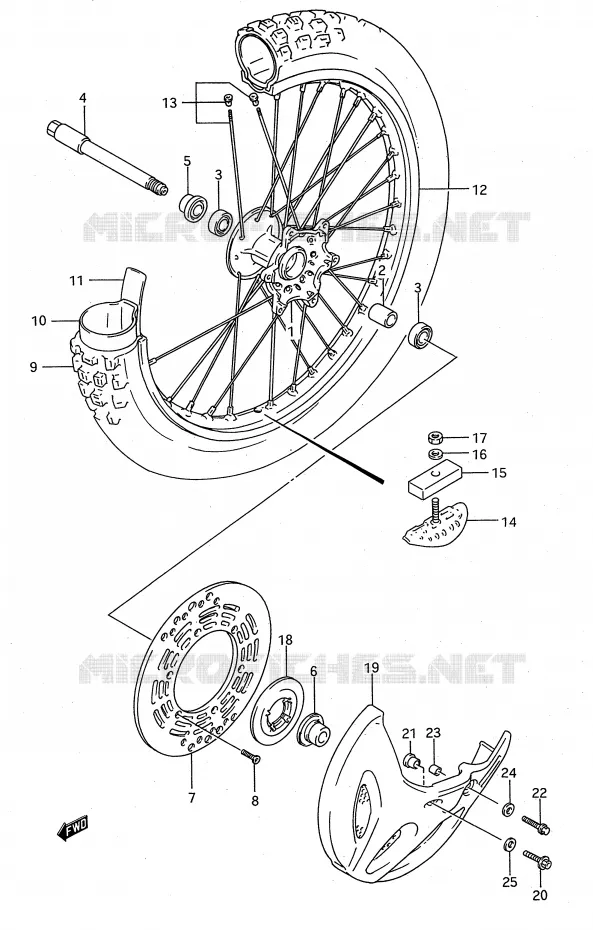 ROUE AVANT Suzuki MOTO 125 RM 1993  RM125P(E28)