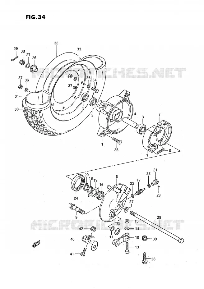 ROUE AVANT Suzuki MOTO 50 PV 1994  PV50R(E15)