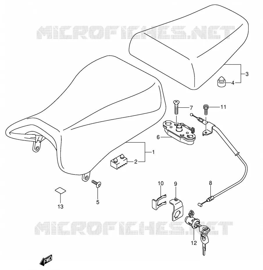 SELLE (MODELE K3) Suzuki MOTO 650 SV-S 2005  SV650SUK5(E2)