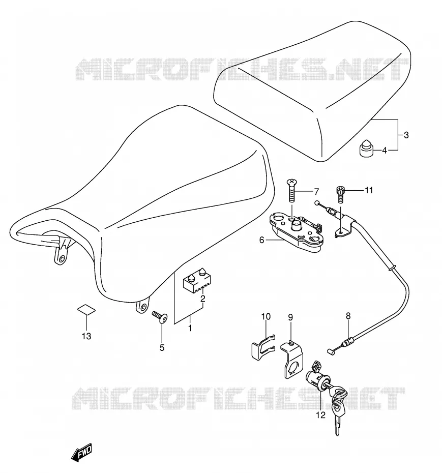 SELLE (SV1000SK3/S1K3/S2K3) Suzuki MOTO 1000 SV 2003  SV1000U2K3(E2)