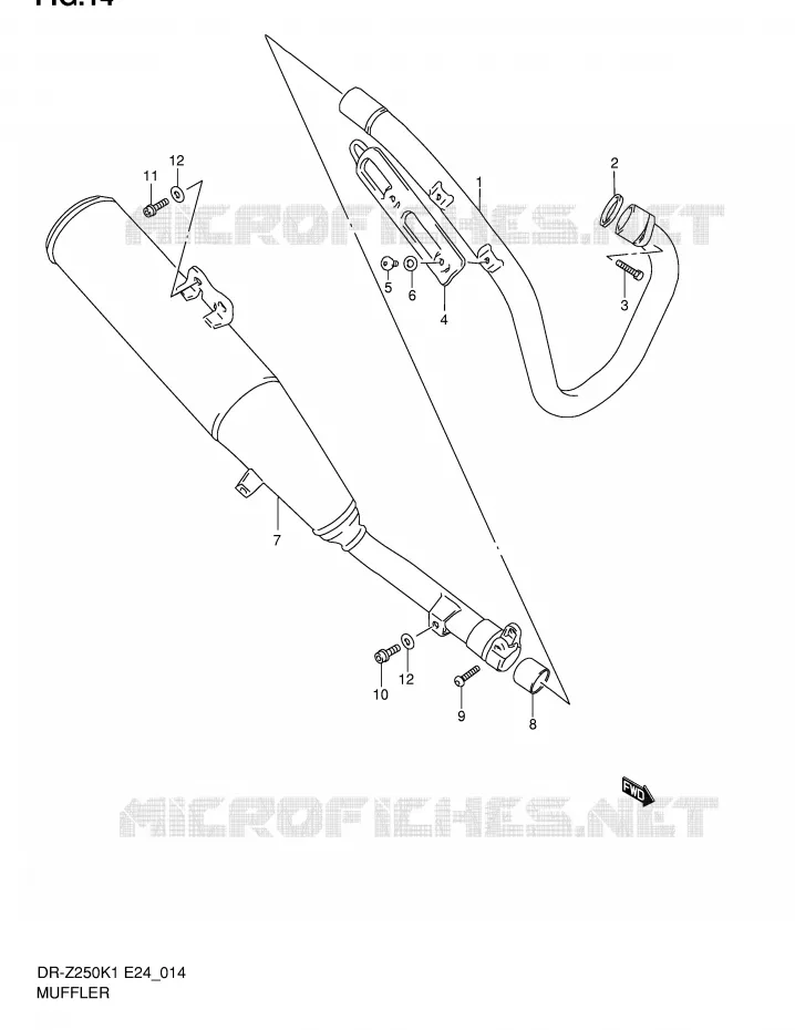 SILENCIEUX Suzuki MOTO 250 DR-Z 2001  DR-Z250K1(E24)