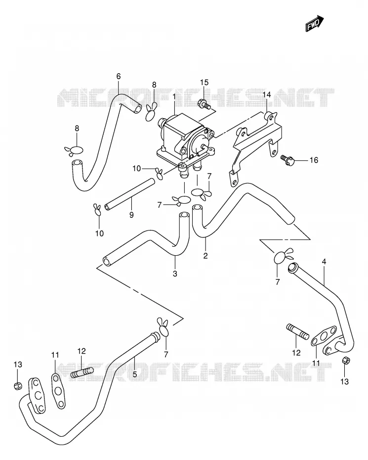 SYSTEME RECYCLAGE GAZ ECHAPPEMENT (E18,E22) Suzuki MOTO 1000 TL-R 2001  TL1000RK1(E2)