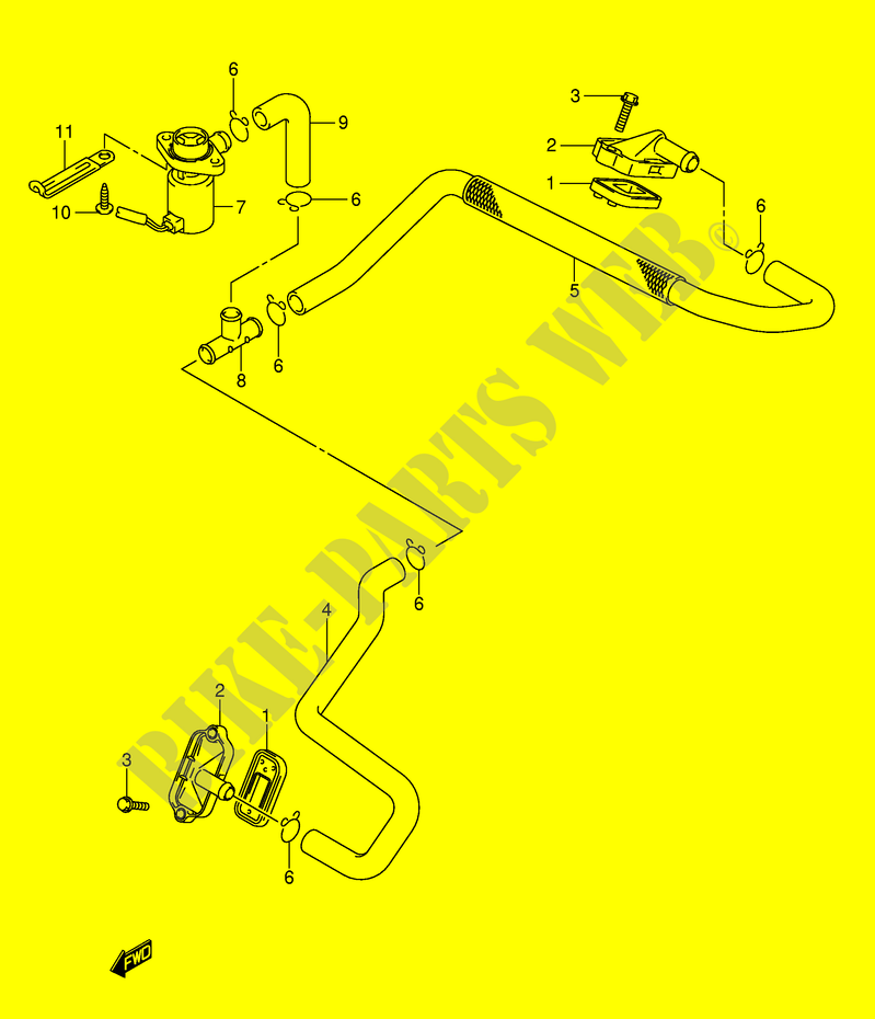 SYSTEME RECYCLAGE GAZ ECHAPPEMENT (MODEL K3/K4/K5/K6) pour Suzuki SV 650 2004