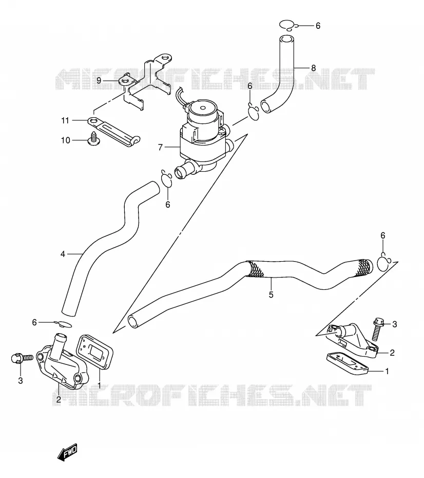SYSTEME RECYCLAGE GAZ ECHAPPEMENT Suzuki MOTO 1000 SV 2004  SV1000U2K4(E2)