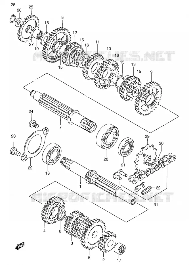 TRANSMISSION Suzuki MOTO 80 RG 1991  RG80M(E4)