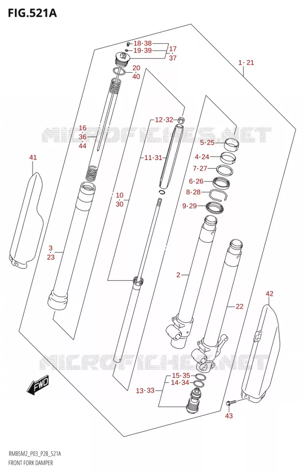 FOURCHE Suzuki MOTO 85 RM 2022  RM85 M2 (E28 / E33)