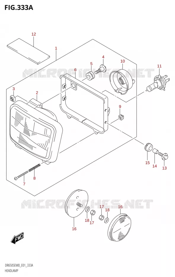 PHARE Suzuki MOTO 650 DR 2020  DR650SE M0 (E01)