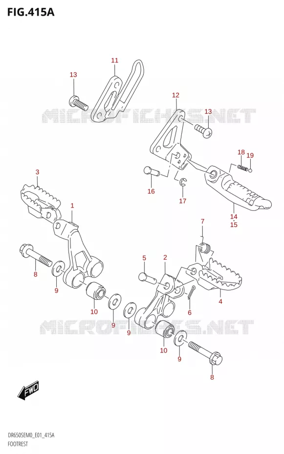 REPOSE PIEDS Suzuki MOTO 650 DR 2020  DR650SE M0 (E01)
