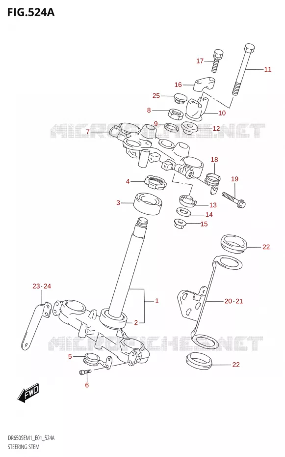 COLONNE DE DIRECTION Suzuki MOTO 650 DR 2021  DR650SE M1 (E01)