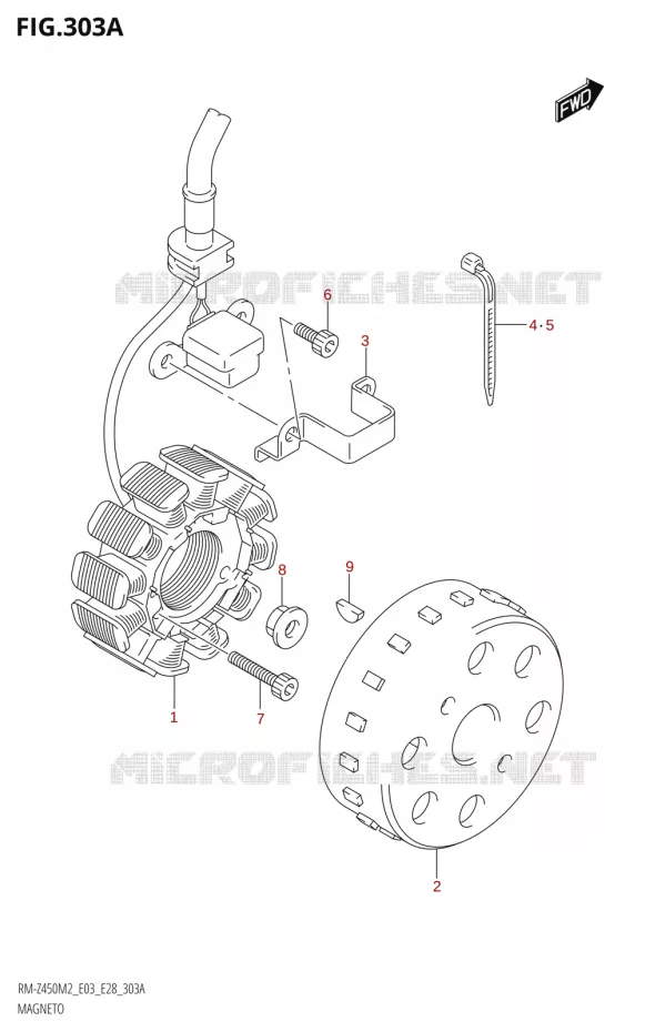 ALLUMAGE ROTOR - STATOR Suzuki MOTO 450 RM-Z 2022  RM-Z450 M2 (E03)