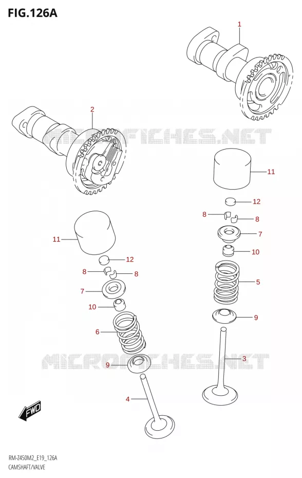 ARBRE A CAMES - SOUPAPES Suzuki MOTO 450 RM-Z 2022  RM-Z450 M2 (E19)
