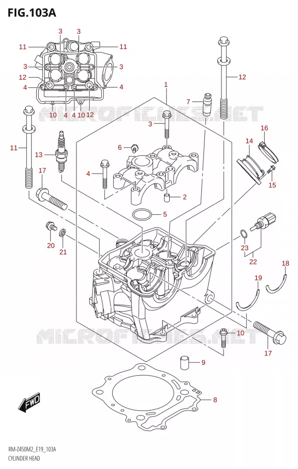 CULASSE Suzuki MOTO 450 RM-Z 2022  RM-Z450 M2 (E19)