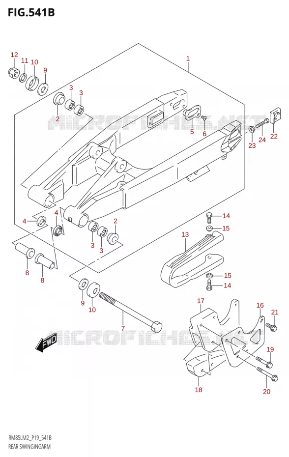 BRAS OSCILLANT ARRIERE Suzuki MOTO 85 RM 2022  RM85L M2 (E19)