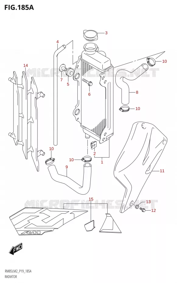 RADIATEUR Suzuki MOTO 85 RM 2022  RM85L M2 (E19)