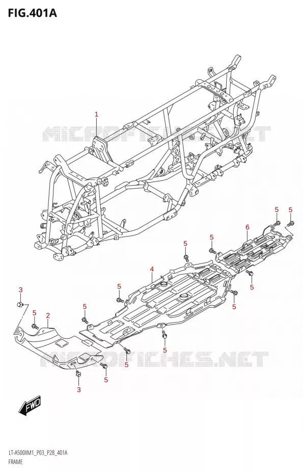 CADRE Suzuki QUAD 500 KINGQUAD 2021  LT-A500X / XP M1 (P03,P28,P33)