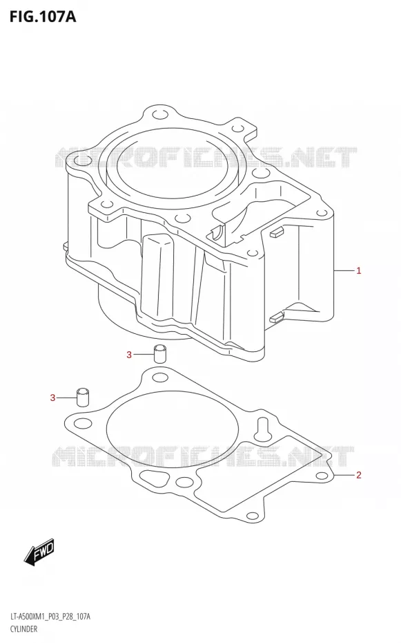 CYLINDRE Suzuki QUAD 500 KINGQUAD 2021  LT-A500X / XP M1 (P03,P28,P33)