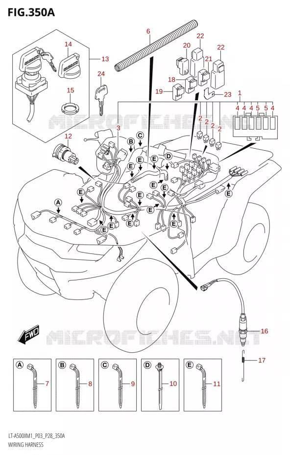 FAISCEAU ELECTRIQUE500X:P33) Suzuki QUAD 500 KINGQUAD 2021  LT-A500X / XP M1 (P03,P28,P33)