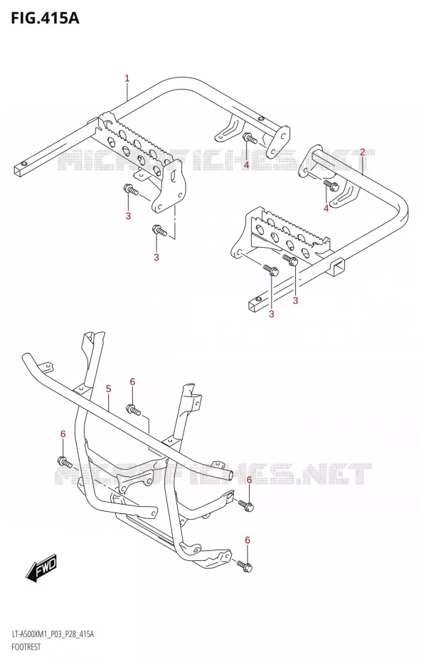 REPOSE PIEDS Suzuki QUAD 500 KINGQUAD 2021  LT-A500X / XP M1 (P03,P28,P33)