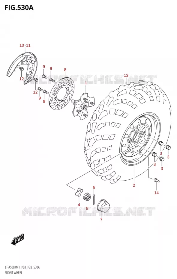 ROUE AVANT Suzuki QUAD 500 KINGQUAD 2021  LT-A500X / XP M1 (P03,P28,P33)